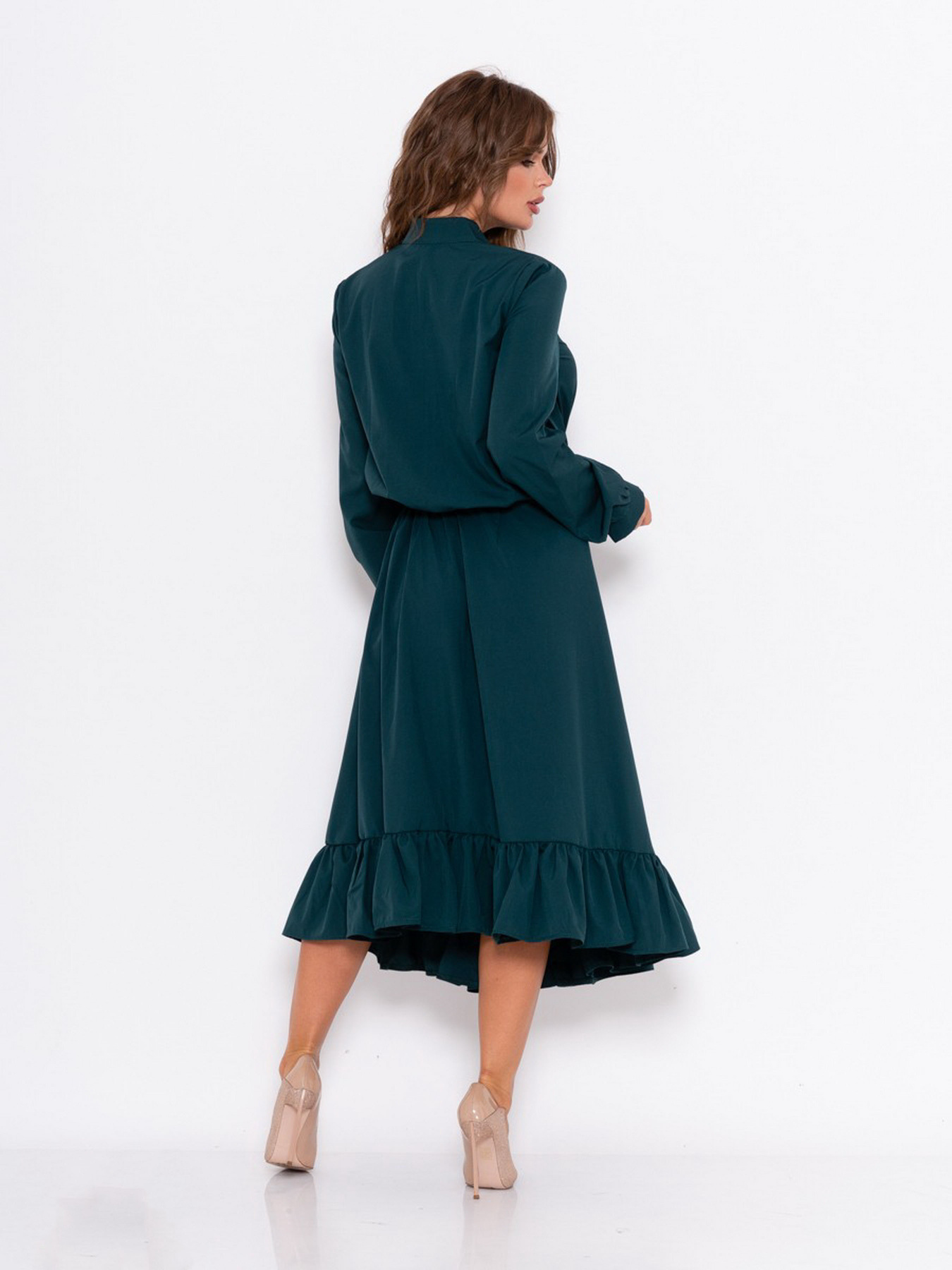 Платье миди ISSA Plus модель 10994_зеленый Фото