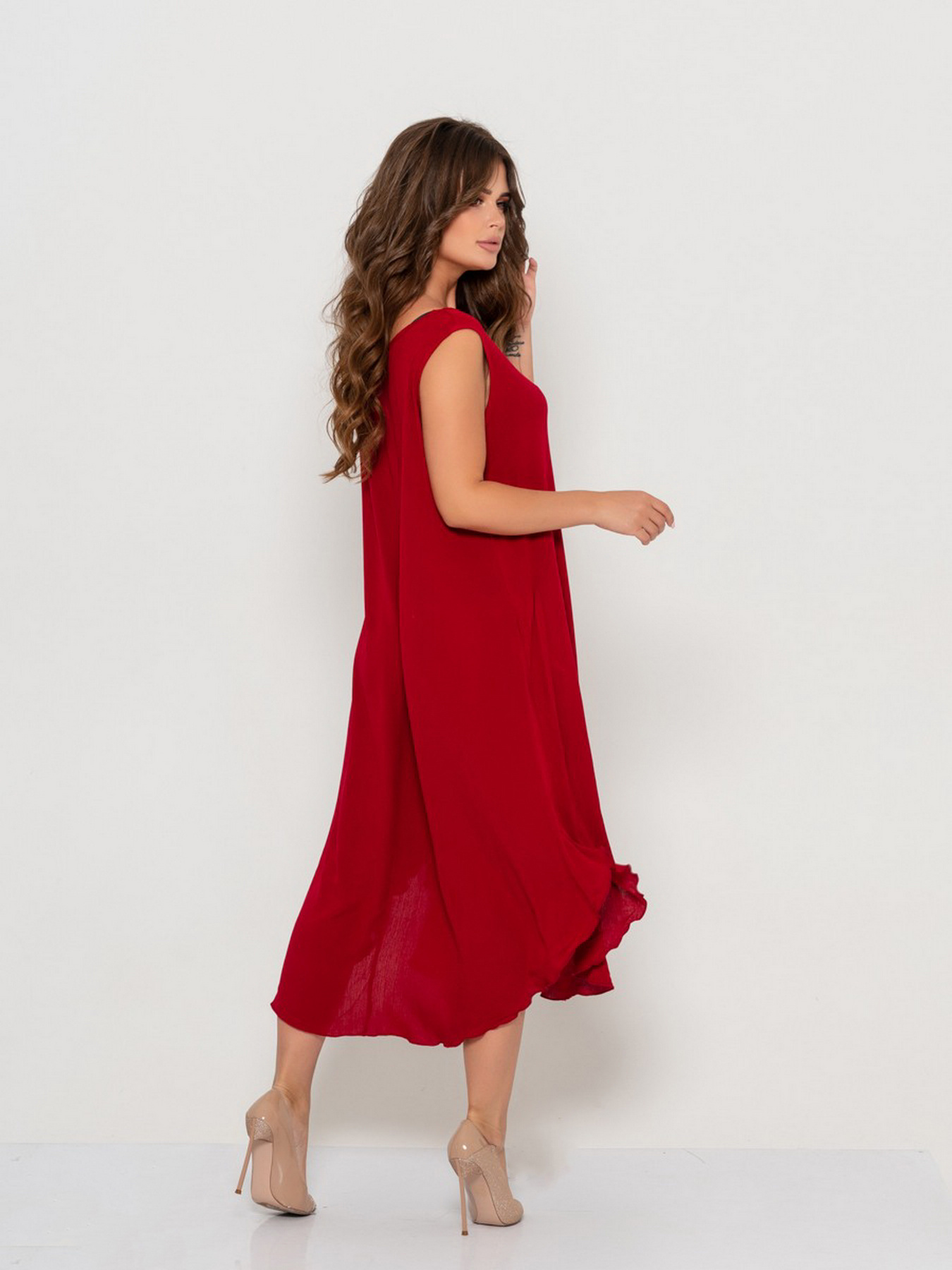 Сарафан ISSA Plus модель 10800_burgundy Фото