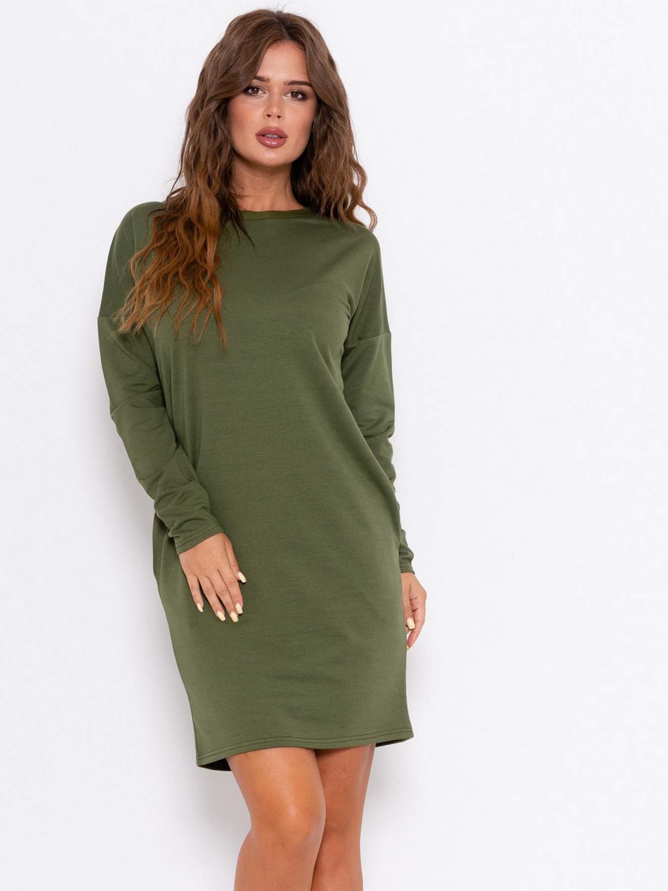 Платье мини ISSA Plus модель 10188_khaki Фото