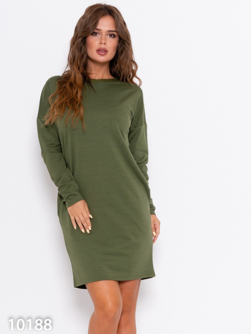 Сукня міні ISSA Plus модель 10188_khaki Фото