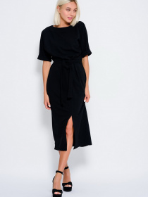 Платье миди ISSA Plus модель 10177_black Платье миди ISSA Plus модель 10177_black Фото