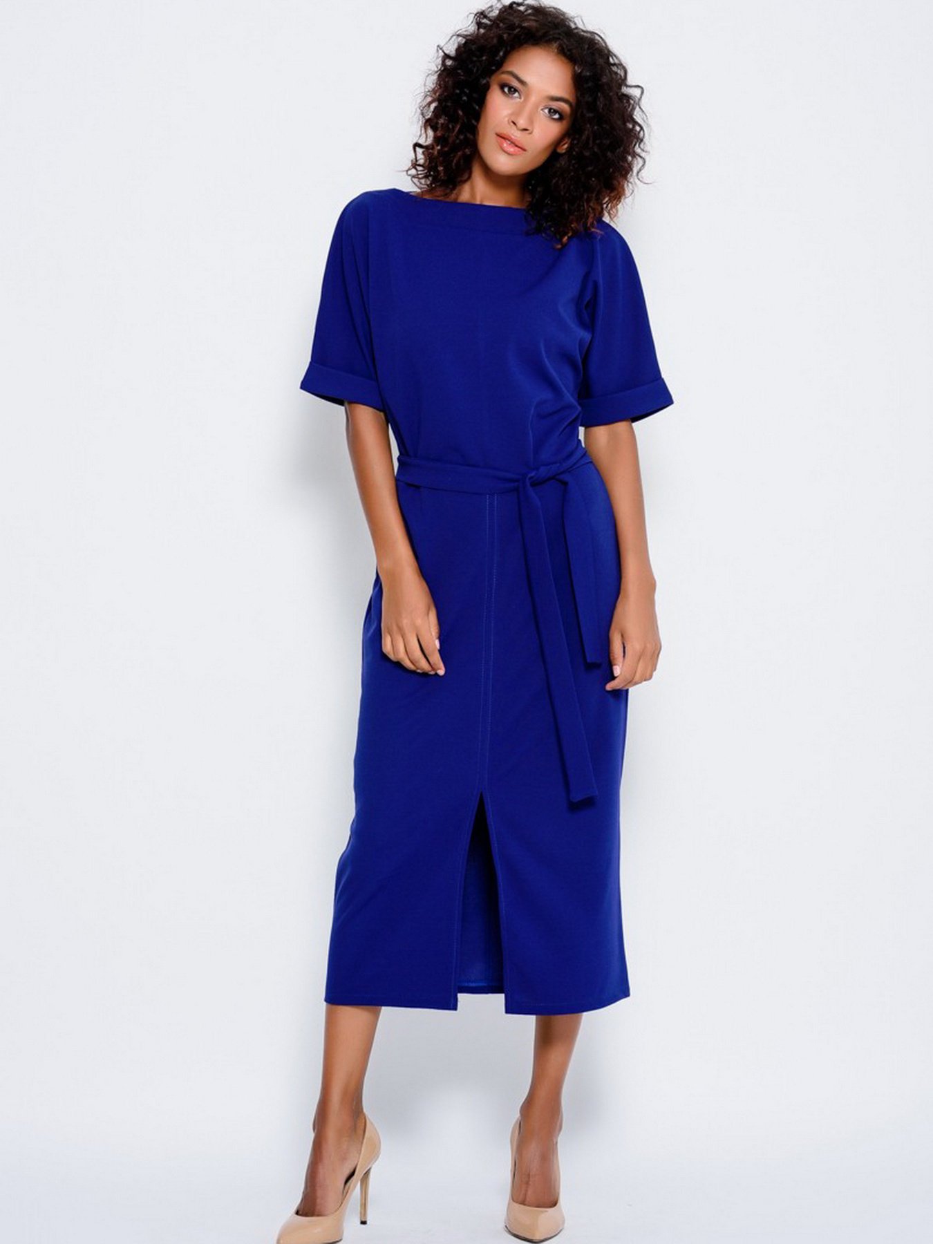 Платье миди ISSA Plus модель 10177_blue Платье миди ISSA Plus модель 10177_blue Фото