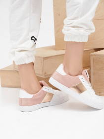 Кеды низкие ISSA Plus модель OB2-20_whitepink Фото