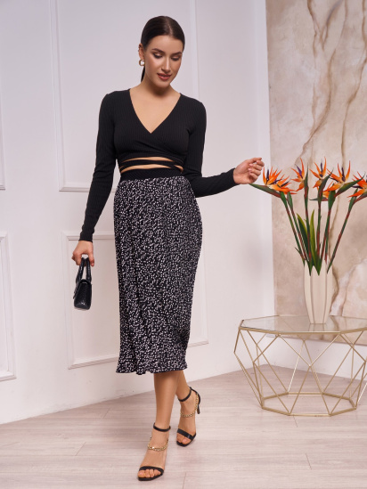 Спідниця міді ISSA Plus модель 13261_black - фото