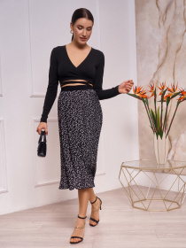 Юбка миди ISSA Plus модель 13261_black Фото