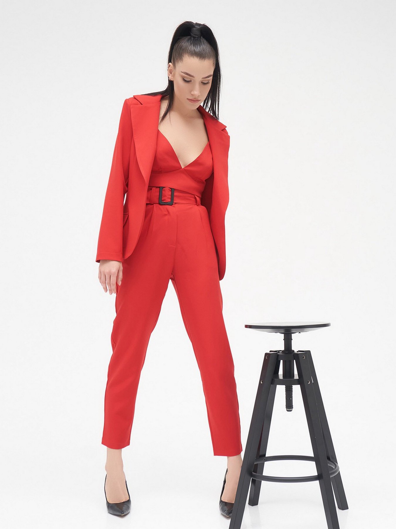 Повседневный костюм ISSA Plus модель 13292_red Фото