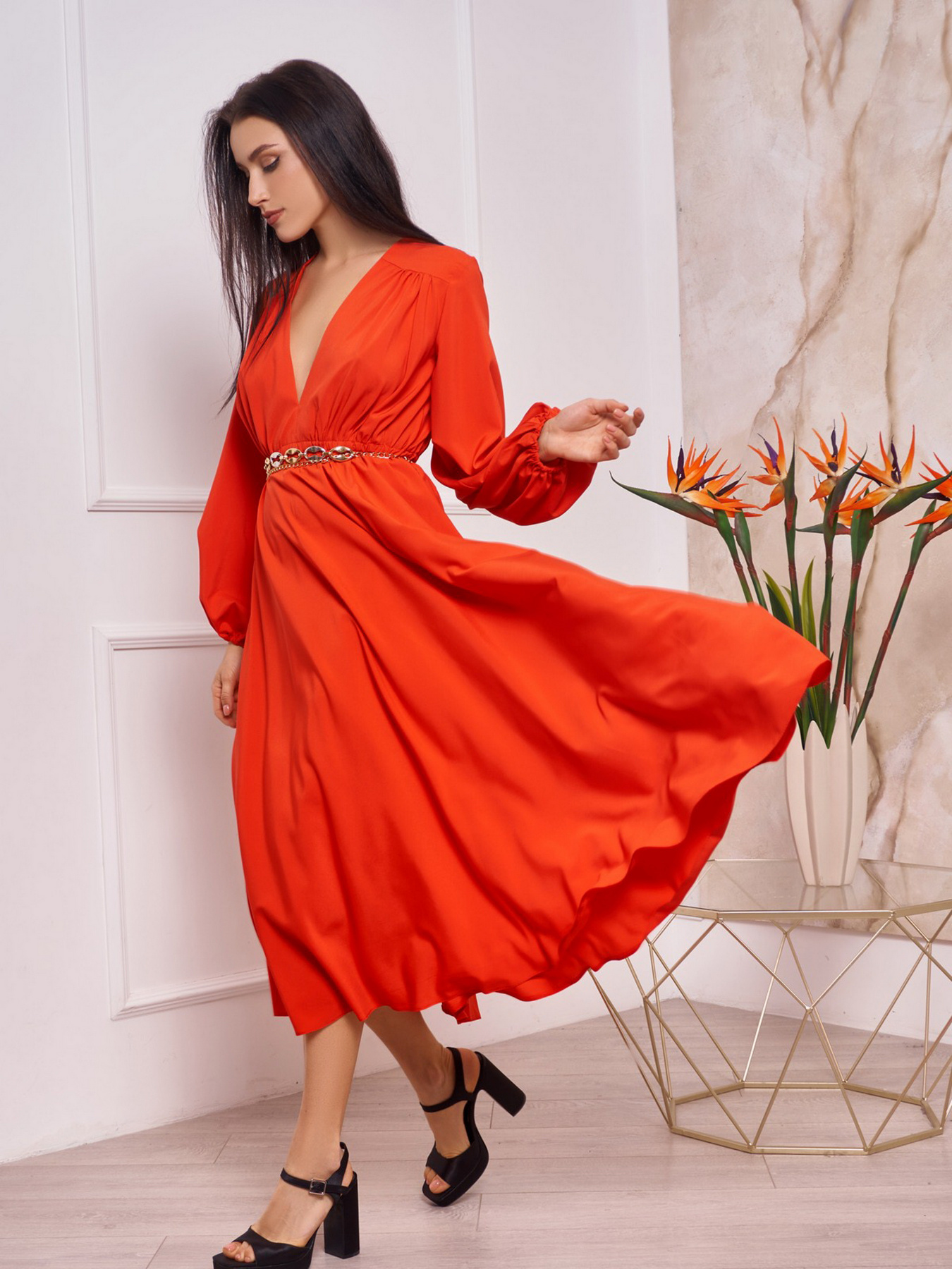 Платье миди ISSA Plus модель 12539_red Фото