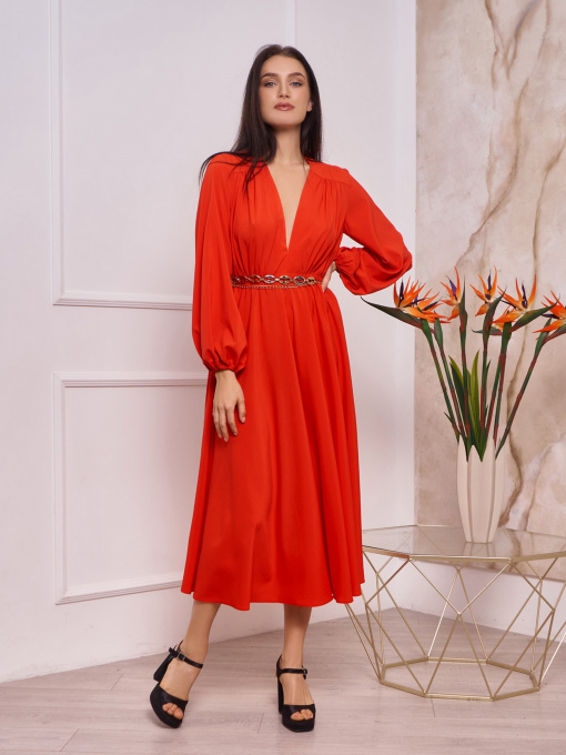 Платье миди ISSA Plus модель 12539_red Фото