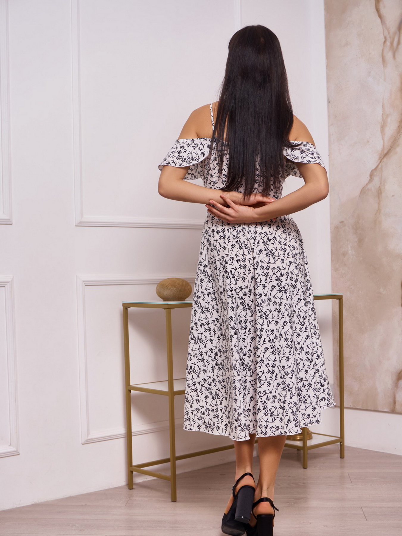 Платье миди ISSA Plus модель 13252_white Фото