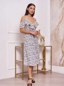 Платье миди ISSA Plus модель 13252_white Фото