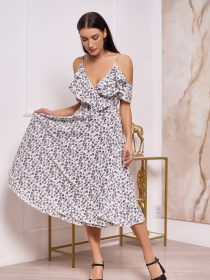 Платье миди ISSA Plus модель 13252_white Фото