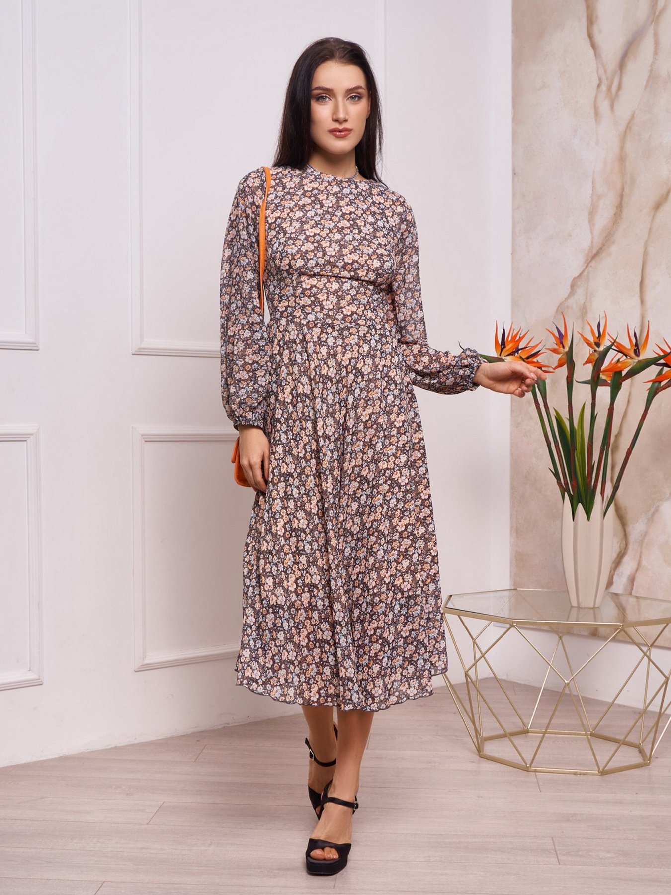 Платье миди ISSA Plus модель 13253_multicolor Фото