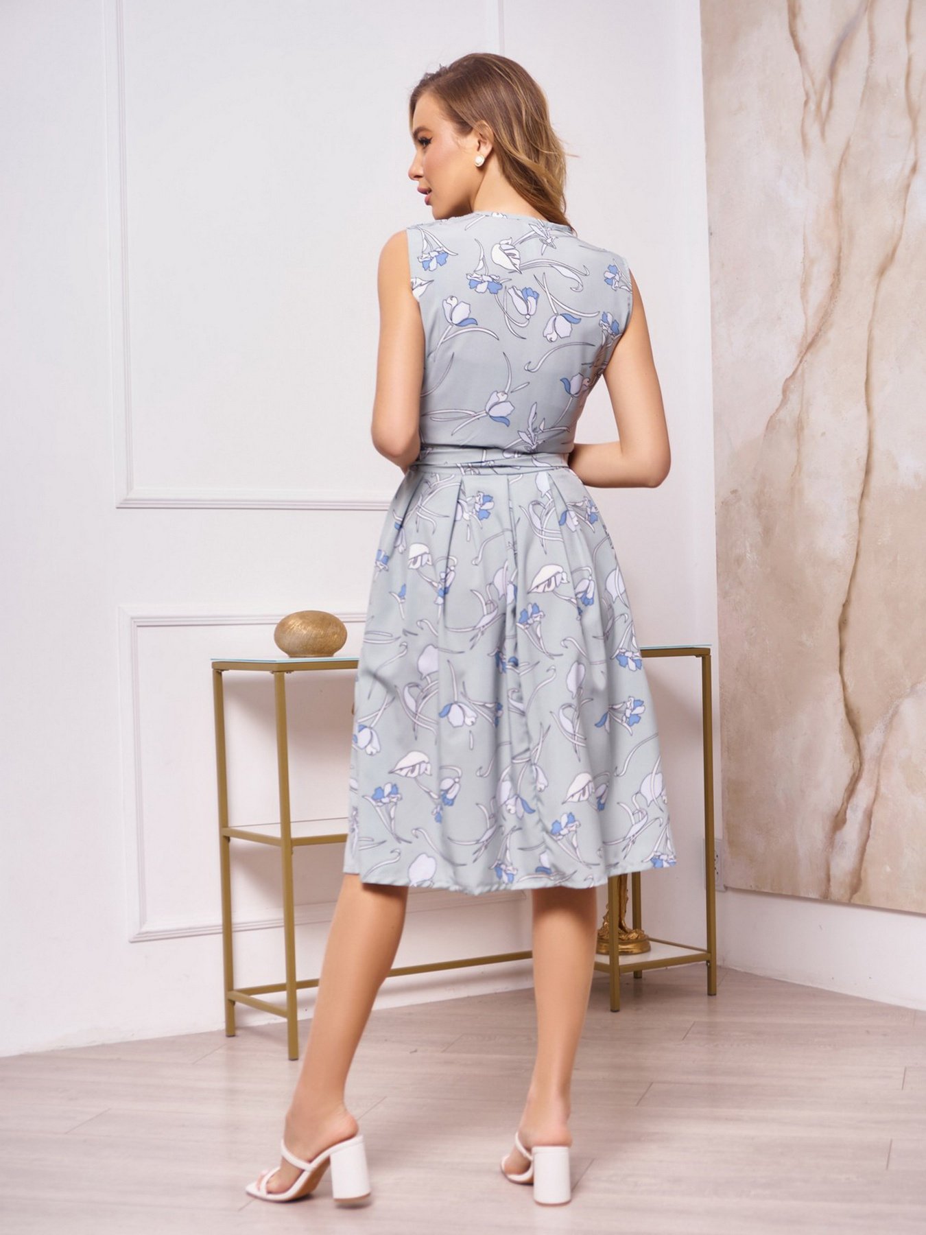 Платье миди ISSA Plus модель 13254_olive Платье миди ISSA Plus модель 13254_olive Фото