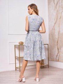 Платье миди ISSA Plus модель 13254_olive Платье миди ISSA Plus модель 13254_olive Фото