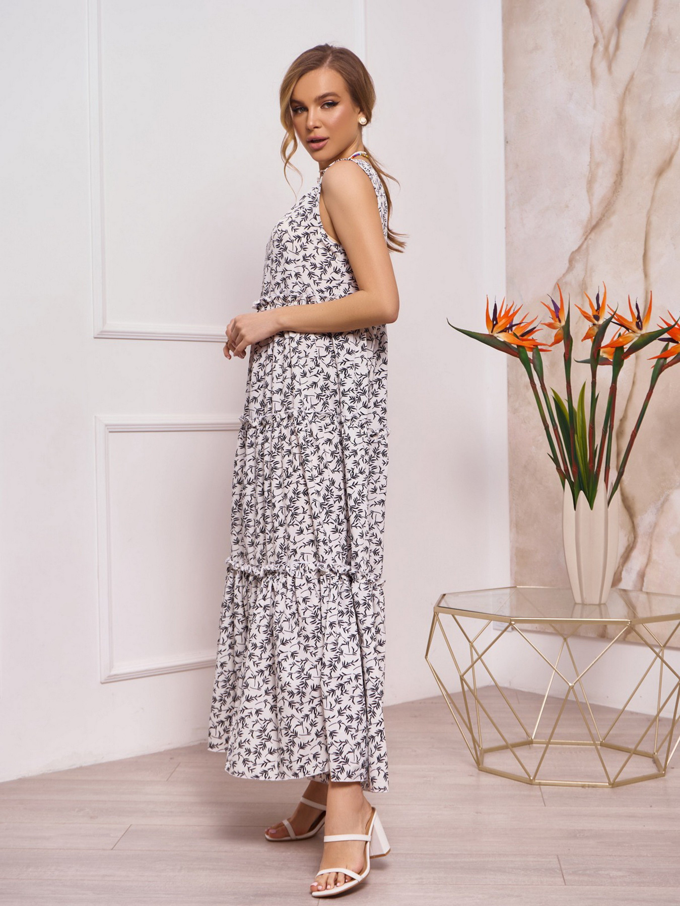 Сарафан ISSA Plus модель 13255_white Сарафан ISSA Plus модель 13255_white Фото