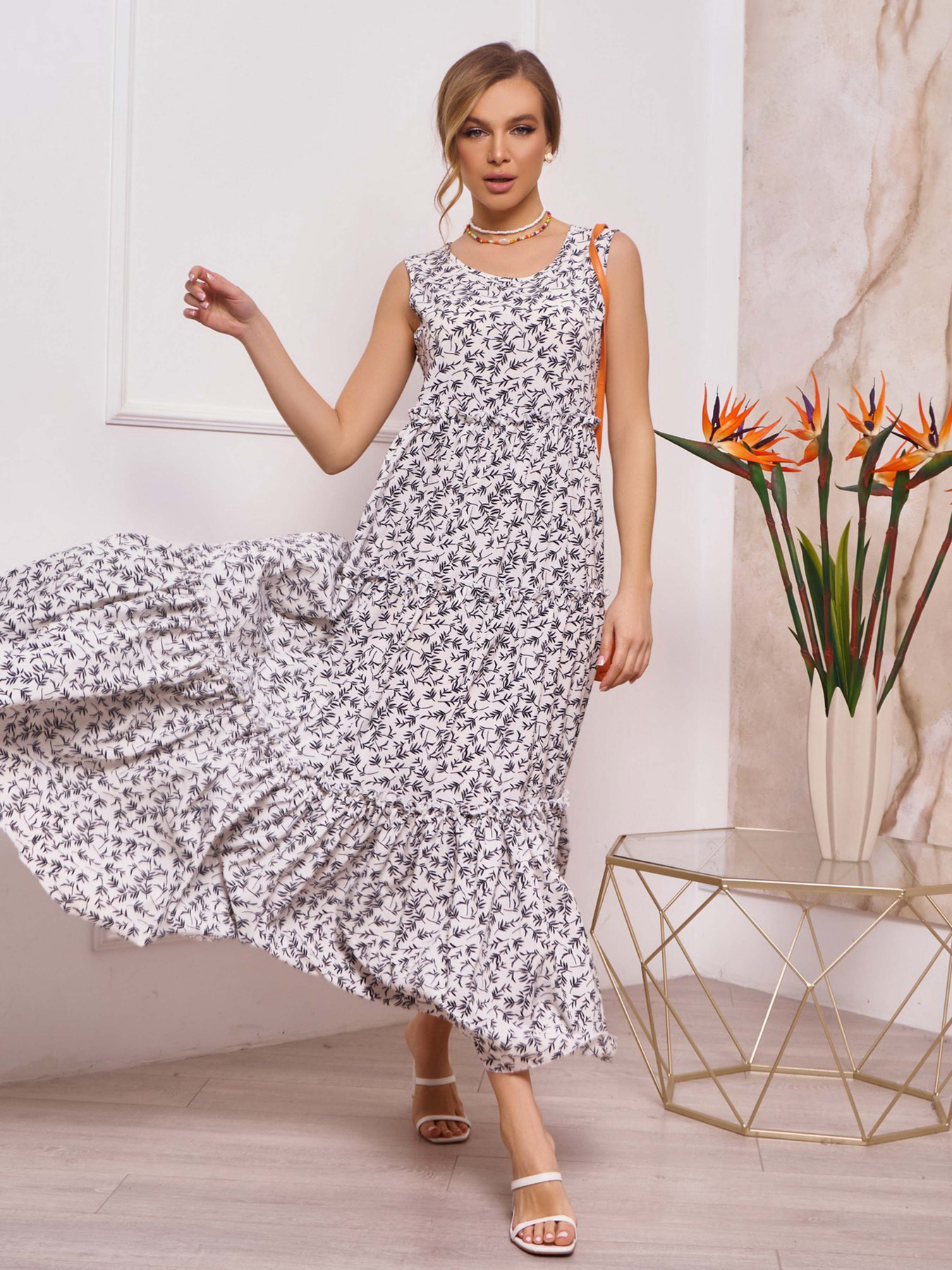 Сарафан ISSA Plus модель 13255_white Сарафан ISSA Plus модель 13255_white Фото