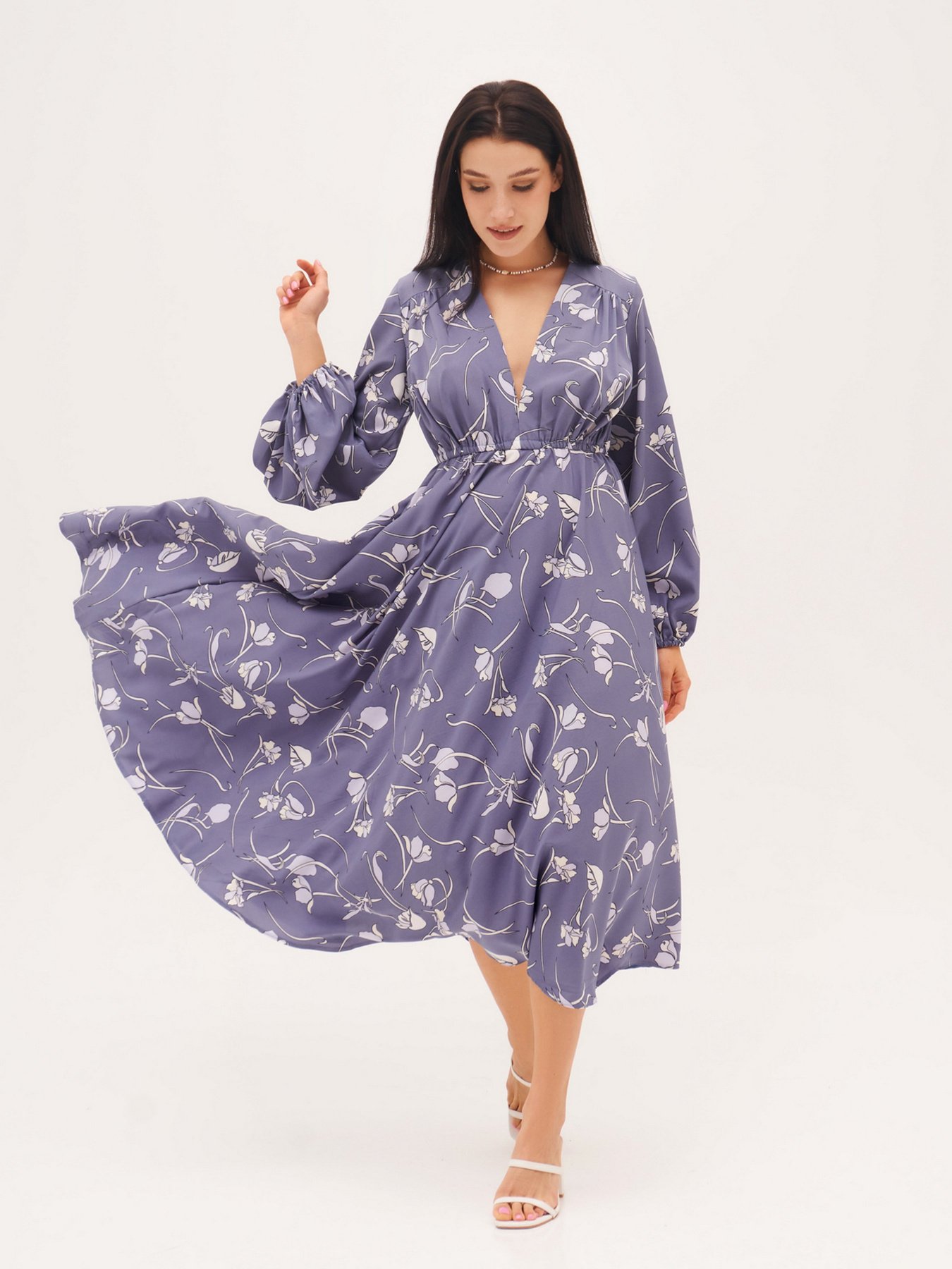 Платье миди ISSA Plus модель 13268_blue Фото