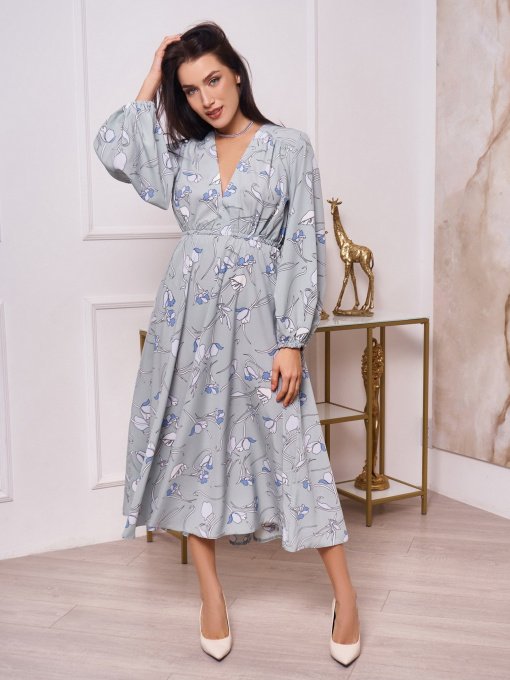 Сукня міді ISSA Plus модель 13268_olive Фото