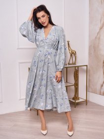 Платье миди ISSA Plus модель 13268_olive Платье миди ISSA Plus модель 13268_olive Фото