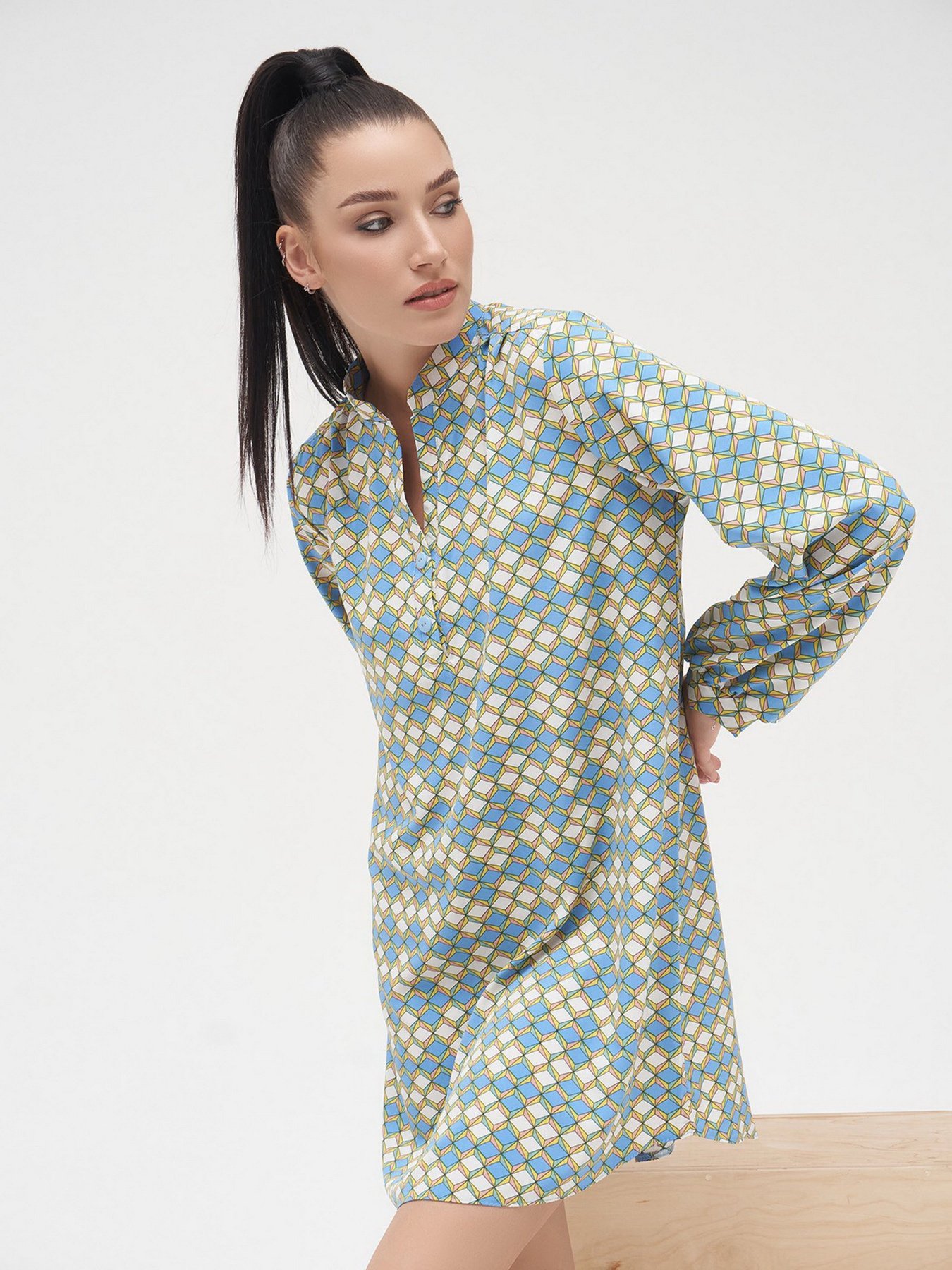 Сукня міні ISSA Plus модель 13294_turquoise Фото