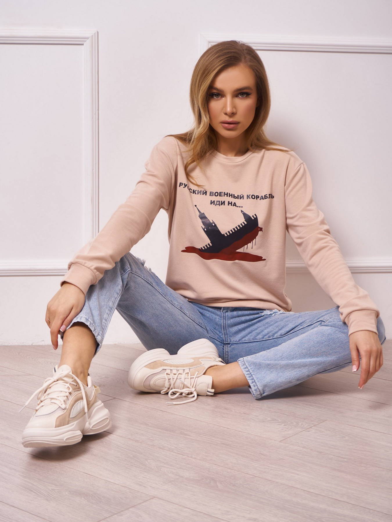 Свитшот ISSA Plus модель 13272_beige Фото