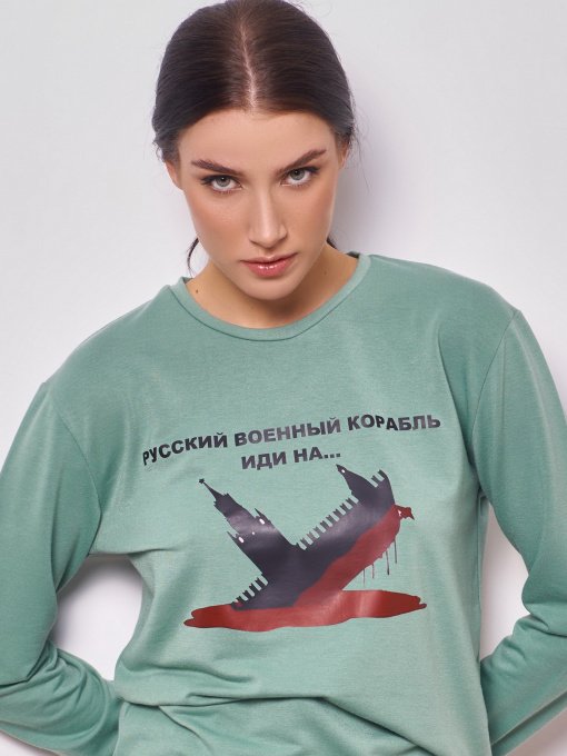 Світшот ISSA Plus модель 13272_olive Фото