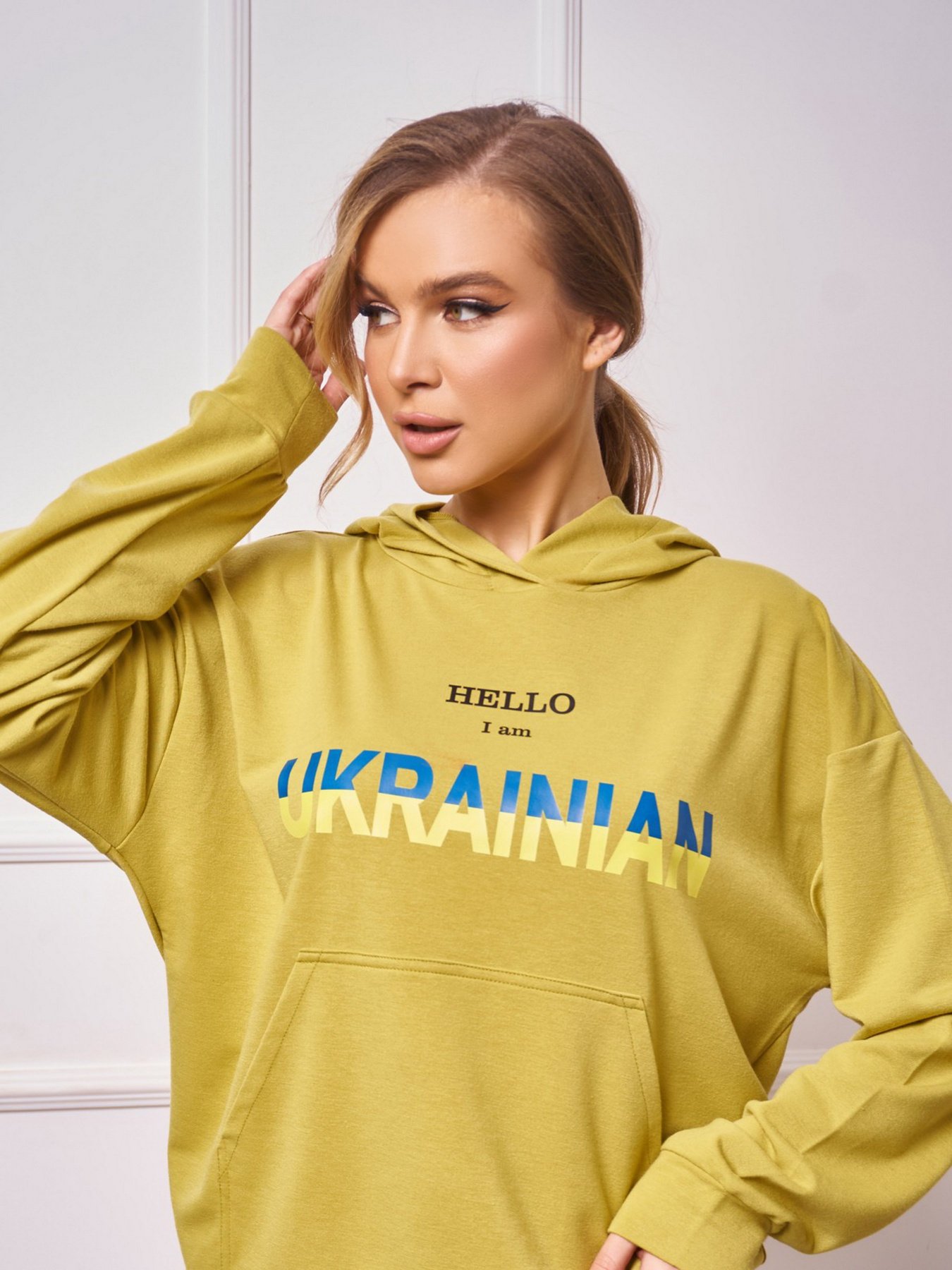 Худи ISSA Plus модель 13273_olive Фото