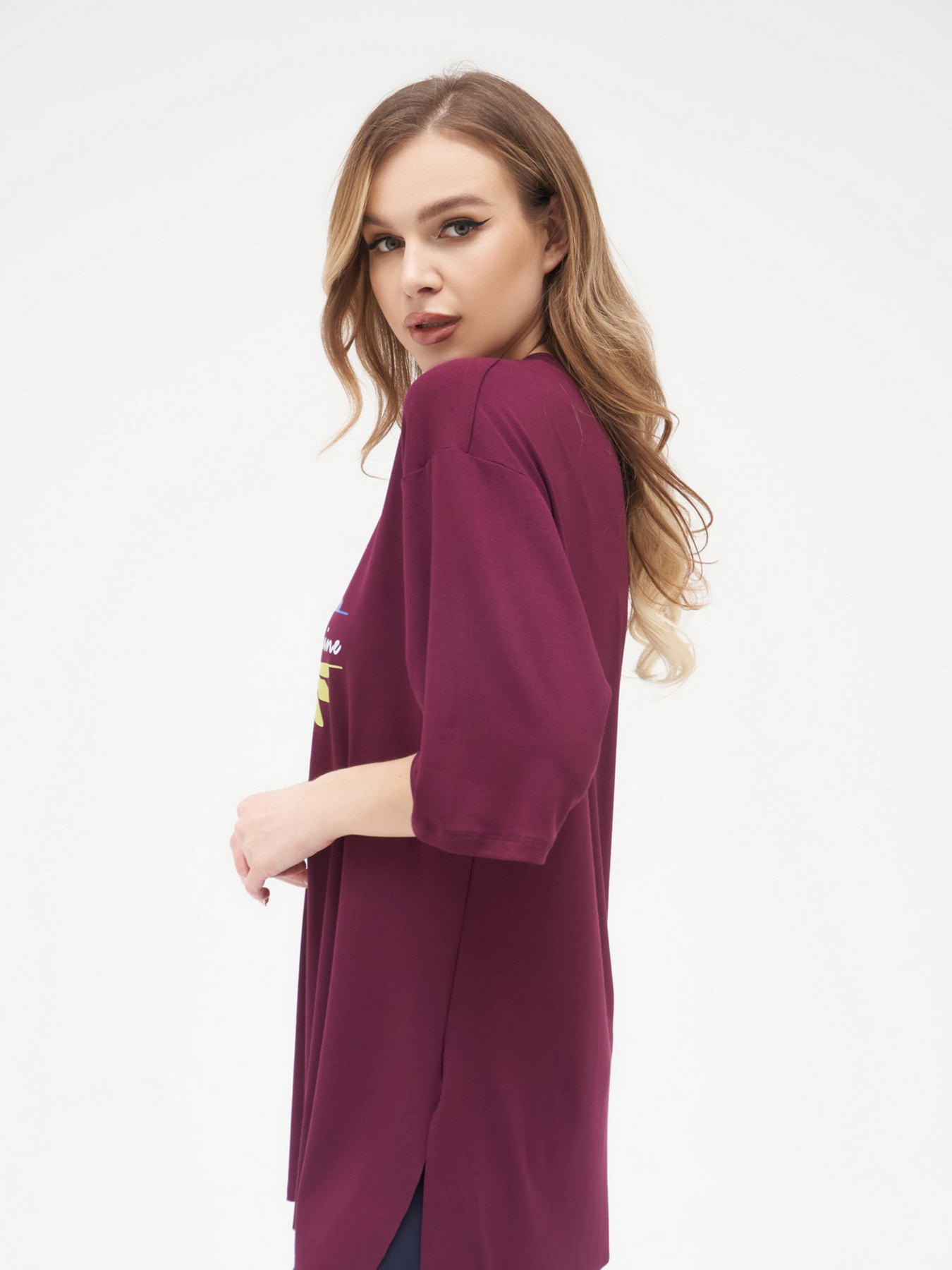 Футболка ISSA Plus модель 13284_burgundy Фото