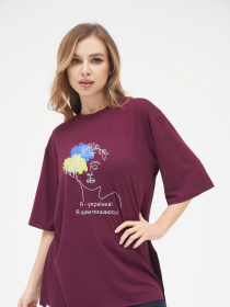 Футболка ISSA Plus модель 13286_burgundy Футболка ISSA Plus модель 13286_burgundy Фото