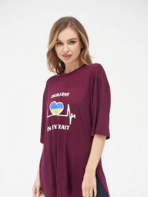 Футболка ISSA Plus модель 13288_burgundy Фото