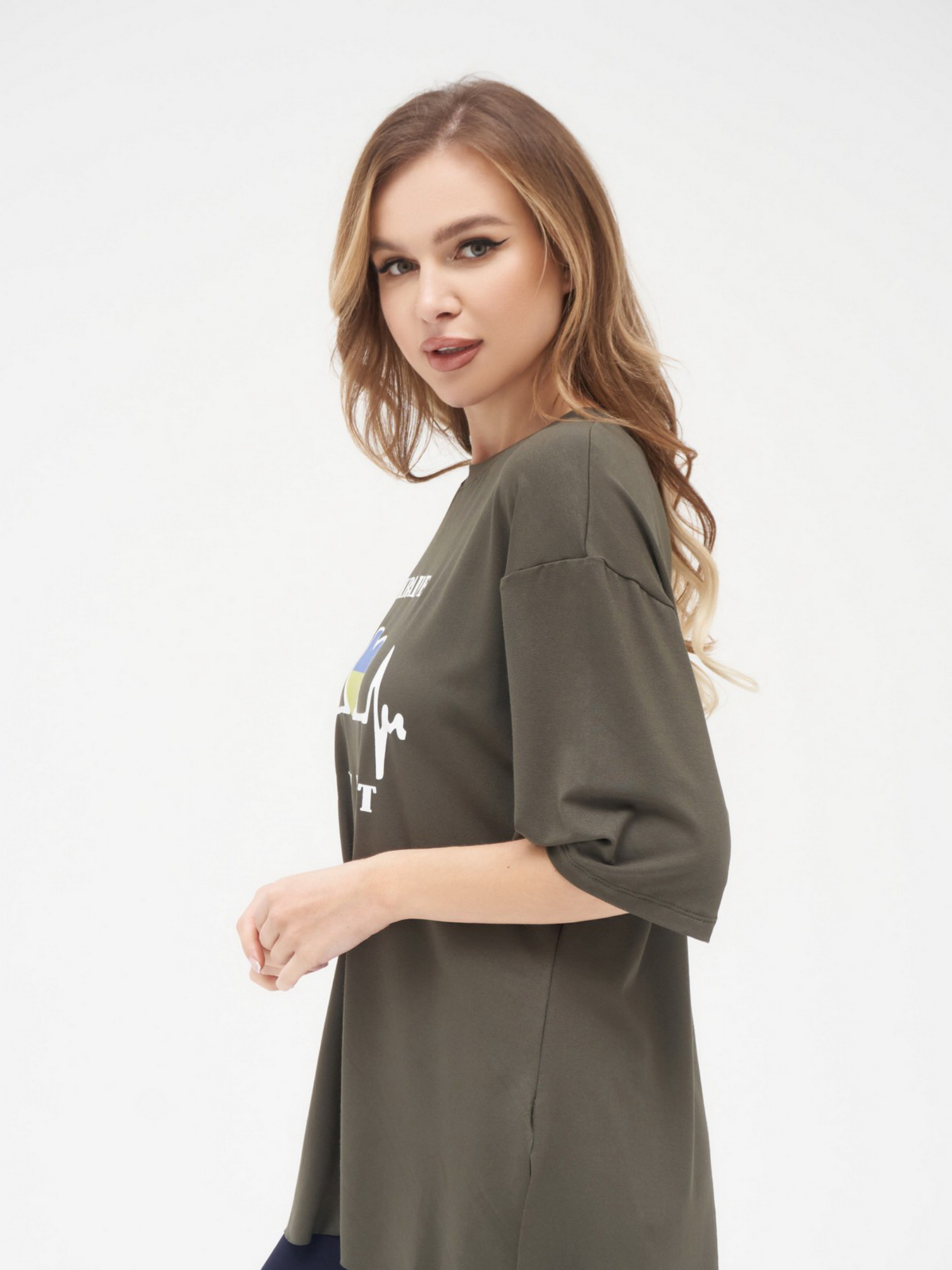 Футболка ISSA Plus модель 13288_khaki Футболка ISSA Plus модель 13288_khaki Фото