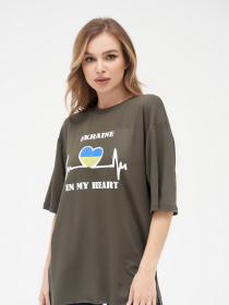 Футболка ISSA Plus модель 13288_khaki Футболка ISSA Plus модель 13288_khaki Фото