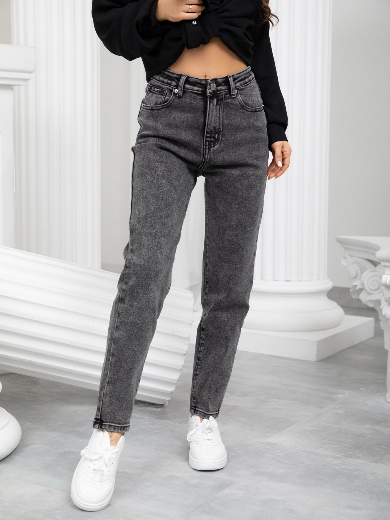 Джинсы мом ISSA Plus модель WN20-235_grey Фото