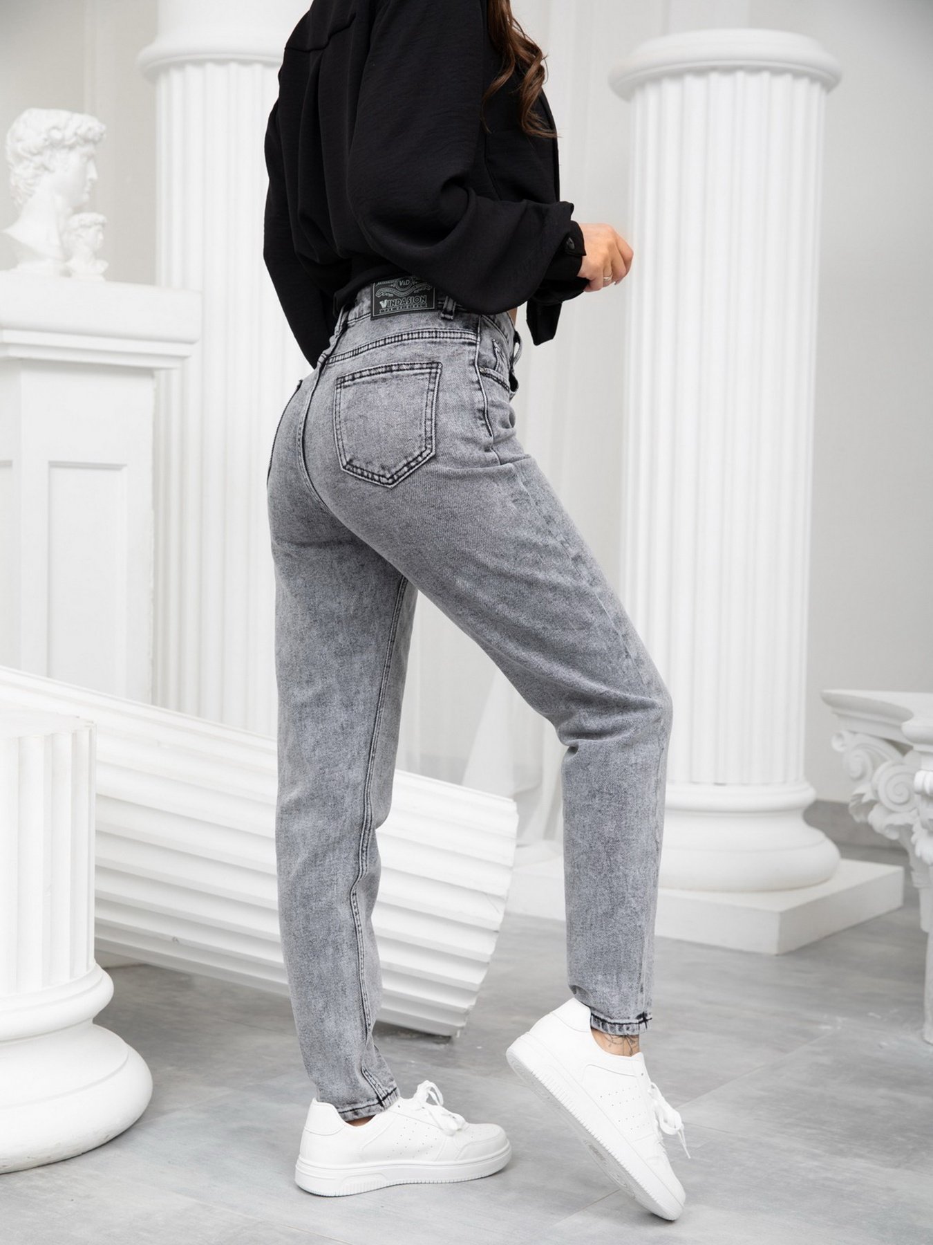 Джинсы мом ISSA Plus модель WN20-241_grey Фото