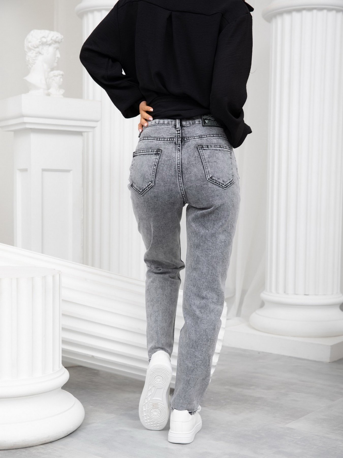 Джинсы мом ISSA Plus модель WN20-241_grey Фото