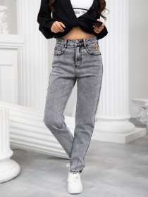 Джинсы мом ISSA Plus модель WN20-241_grey Фото