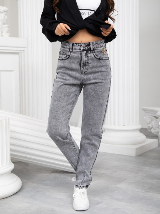 Джинсы мом ISSA Plus модель WN20-241_grey Фото