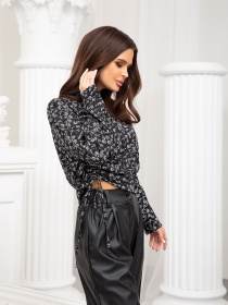 Блуза ISSA Plus модель SA-294_black Блуза ISSA Plus модель SA-294_black Фото