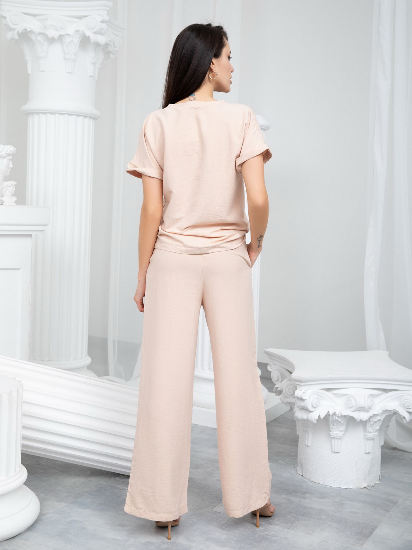 Повседневный костюм ISSA Plus модель 12766_beige Фото