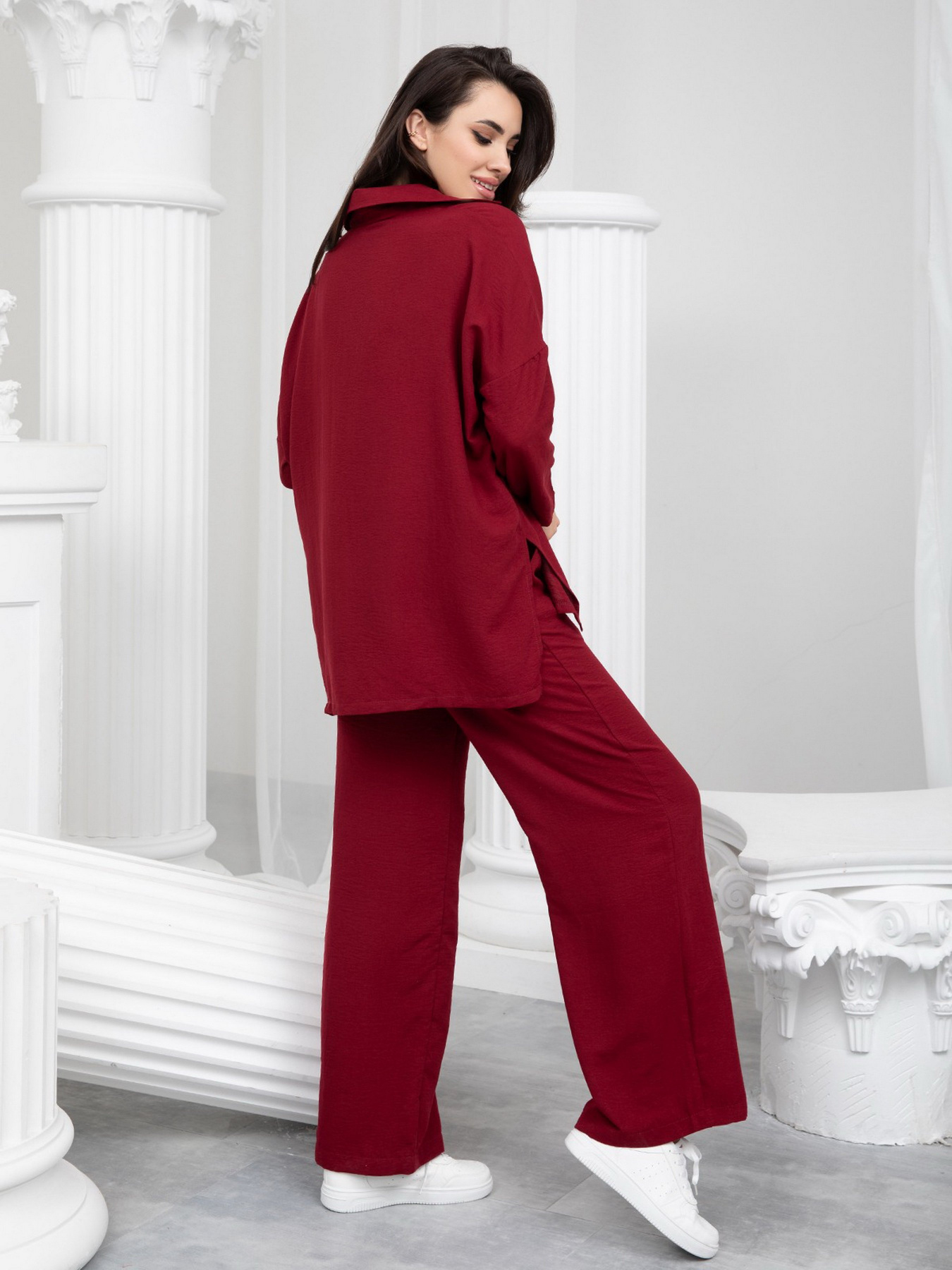 Костюм ISSA Plus модель 13240_burgundy Фото