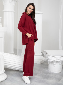 Повсякденний костюм ISSA Plus модель 13240_burgundy Фото