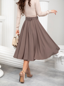 Юбка миди ISSA Plus модель 13216_brown Фото