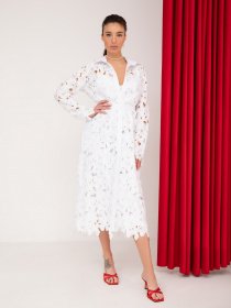 Платье миди ISSA Plus модель 13204_white Фото