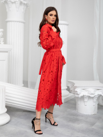 Платье миди ISSA Plus модель 13204_red Фото