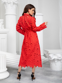 Платье миди ISSA Plus модель 13204_red Фото