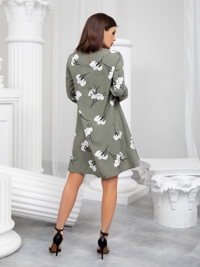 Сукня міні ISSA Plus модель 13207_khaki — фото 6 - INTERTOP