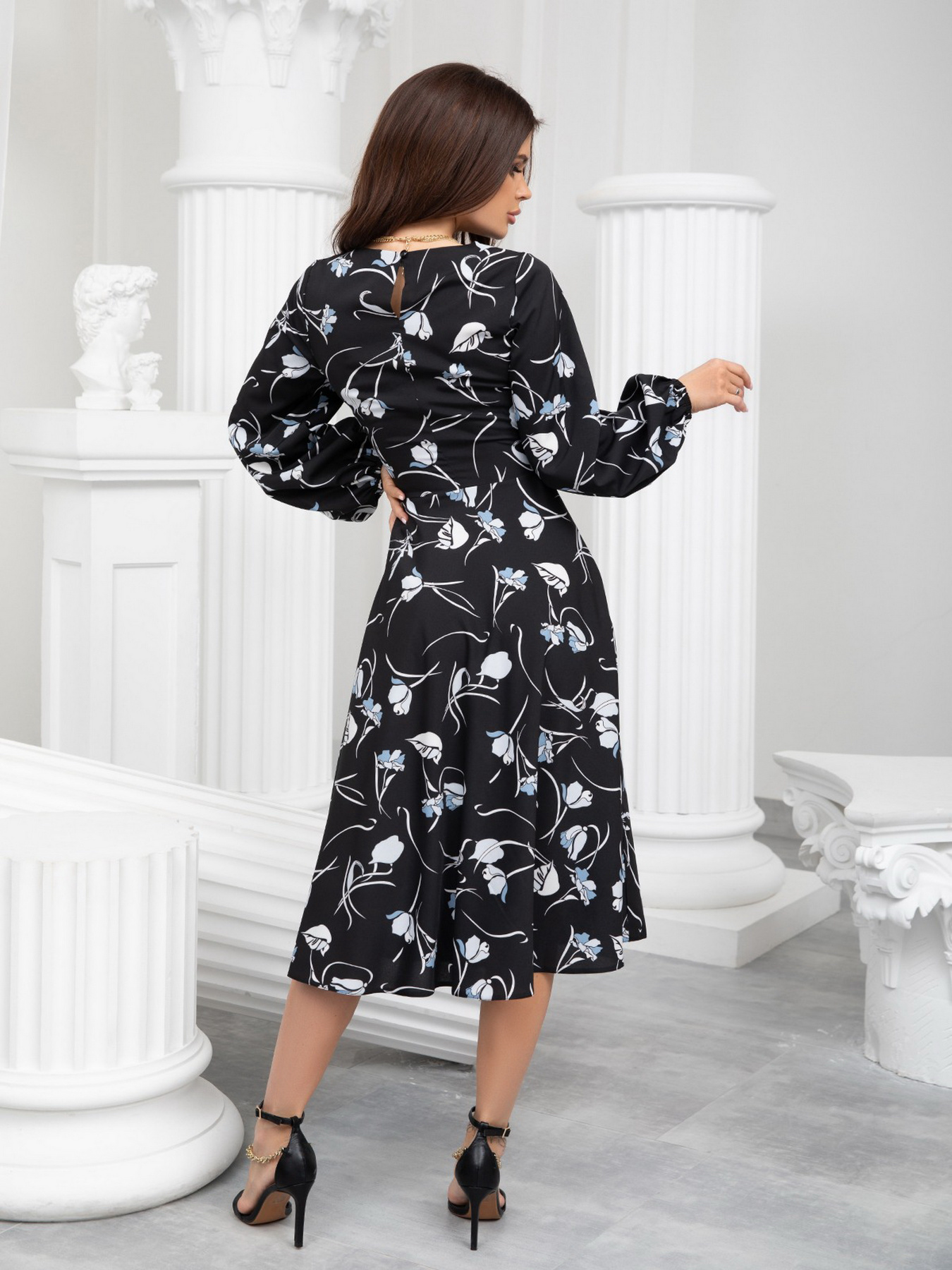 Платье миди ISSA Plus модель 13211_black Фото