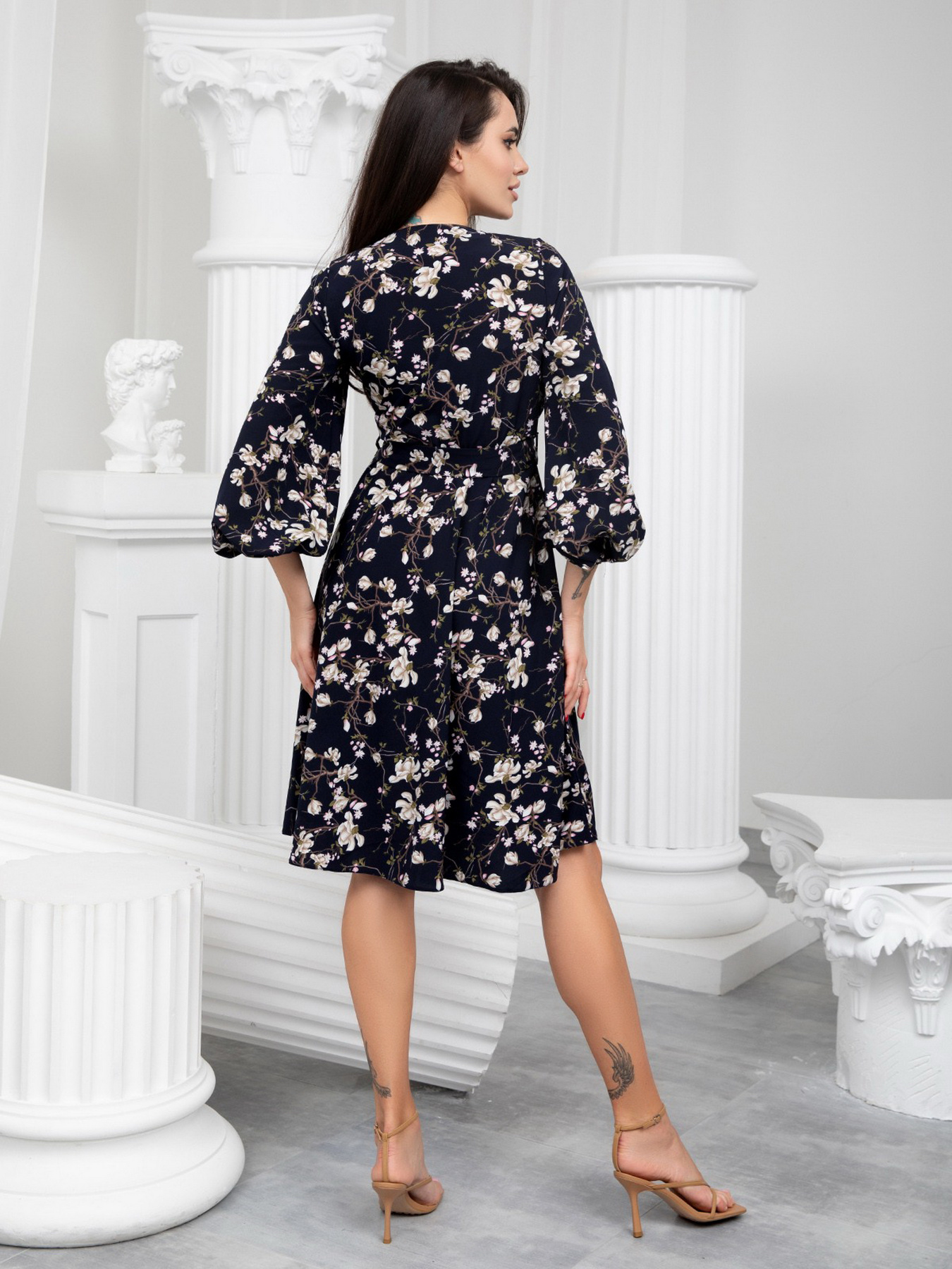 Платье миди ISSA Plus модель 13213_blue Платье миди ISSA Plus модель 13213_blue Фото