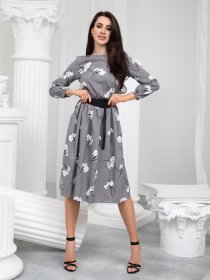 Платье миди ISSA Plus модель 13233_grey Фото