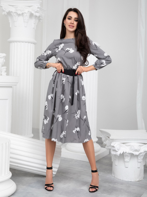 Сукня міді ISSA Plus модель 13233_grey Фото